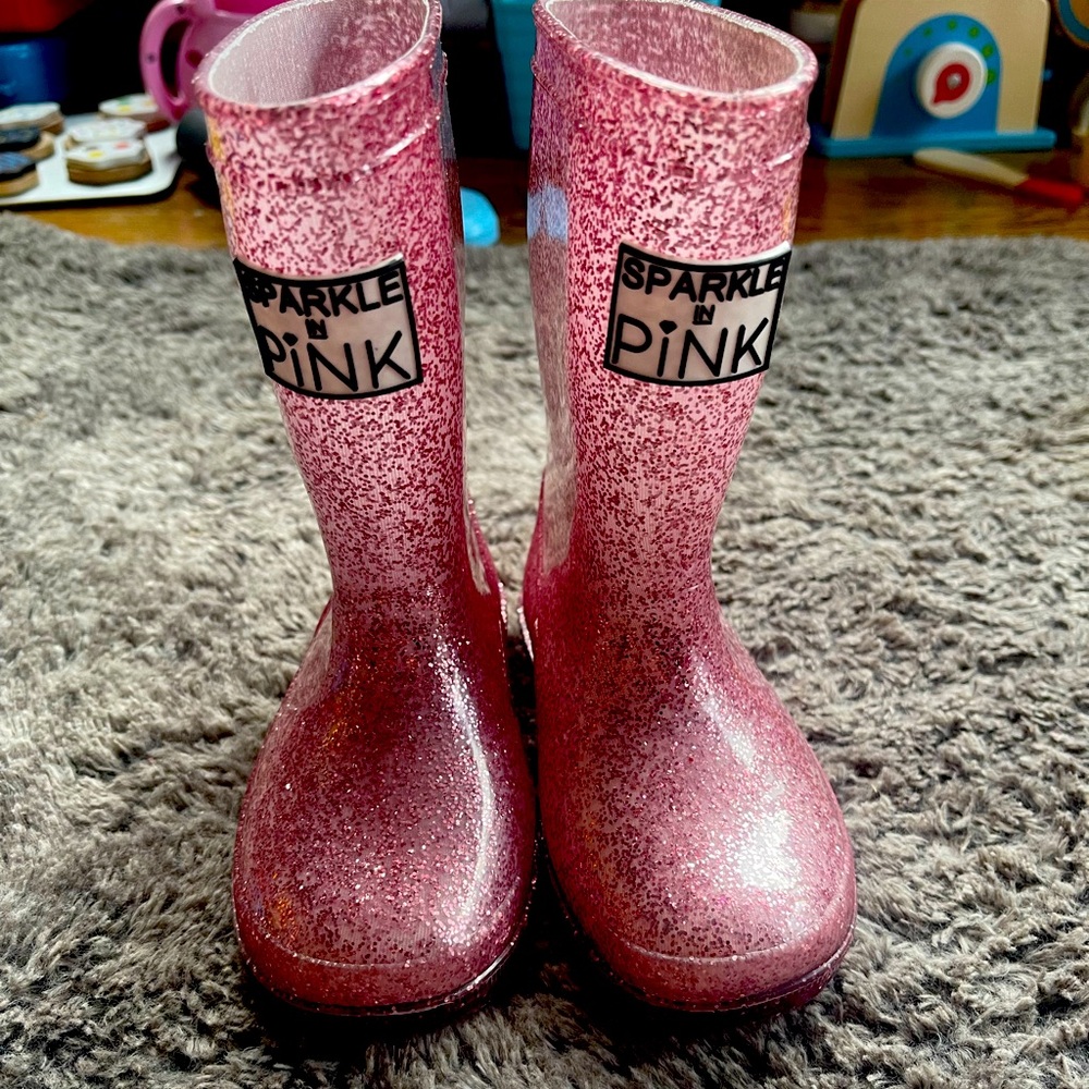 Sparkle in Pink girls pink sparkle 6 toddler rain boot